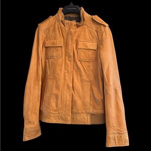 Wilson’s Leather Black Rivet tan leather jacket